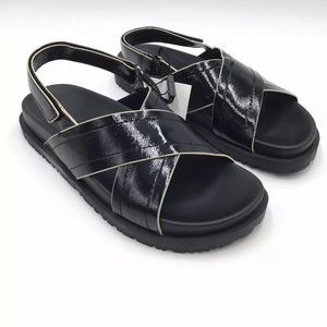 Zara Black Patent Sandals